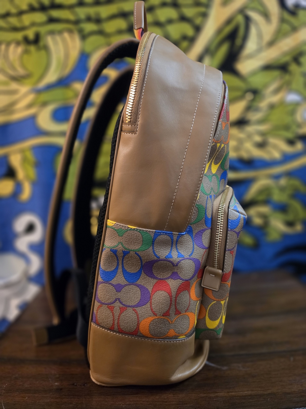 🌈Coach Multicolor Signature Canvas Backpack⭐️ - Picture 3 of 5